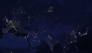 Google earth at night city lights