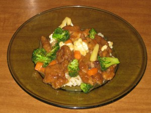 A plate of General Tso's chicken
