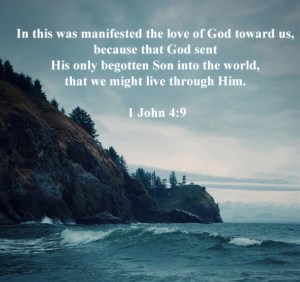 In this was manifested the love of God toward us,  because that God sent  His only begotten Son into the world,  that we might live through Him.   1 John 4:9