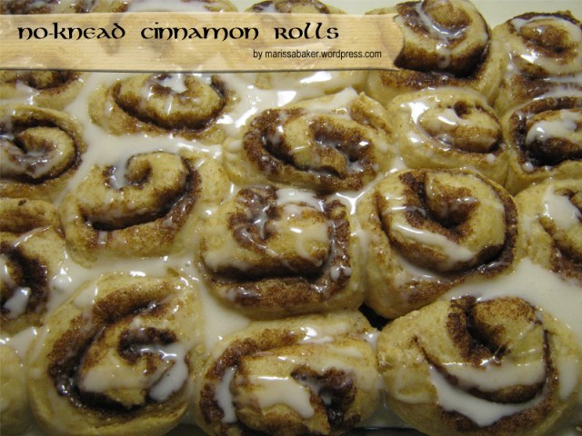 No-Knead Cinnamon Roll recipe, marissabaker.wordpress.com