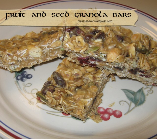 Fruit and Seed Granola Bars marissabaker.wordpress.com