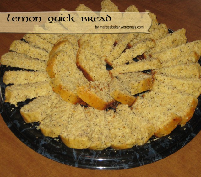 Lemon Quick Bread recipe, marissabaker.wordpress.com