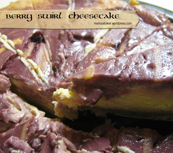 Berry Swirl Cheesecake recipe by marissabaker.wordpress.com