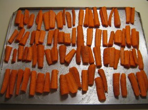 Roasted Carrot Sticks recipe marissabaker.wordpress.com