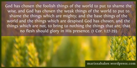 Firstfruits From the Rejects | marissabaker.wordpress.com