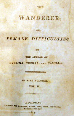 The Wanderer; or, Female Difficulties #ccwomensclassics post | marissabaker.wordpress.com