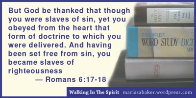click to read article, "Walking In The Spirit: God's Character In Us" | marissabaker.wordpress.com