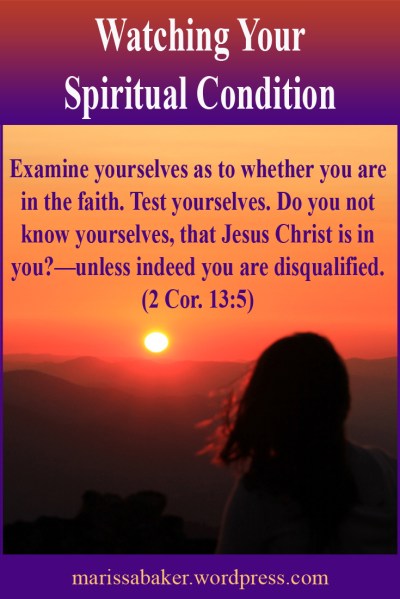 click to read article, "Watching Your Spiritual Condition" | marissabaker.wordpress.com