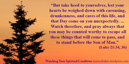 click to read article, "Watching Your Spiritual Condition" | marissabaker.wordpress.com