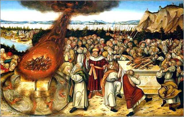 Elijah and the Priests of Baal by Lucas Cranach the Younger, ca. 1545