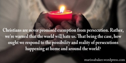 click to read article, "Expecting Persecution: Responding To The World's Hate" | marissabaker.wordpress.com