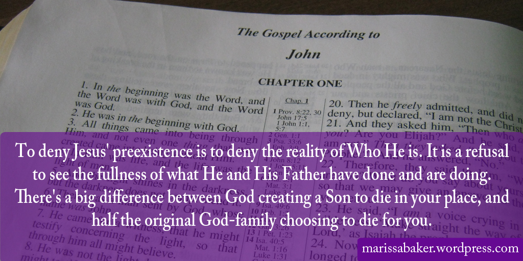 click to read article, "Why Does It Matter If Jesus Existed Before He Was Human?" | marissabaker.wordpress.com