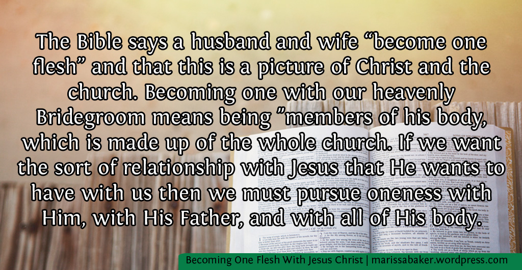 Becoming One Flesh With Jesus Christ | marissabaker.wordpress.com