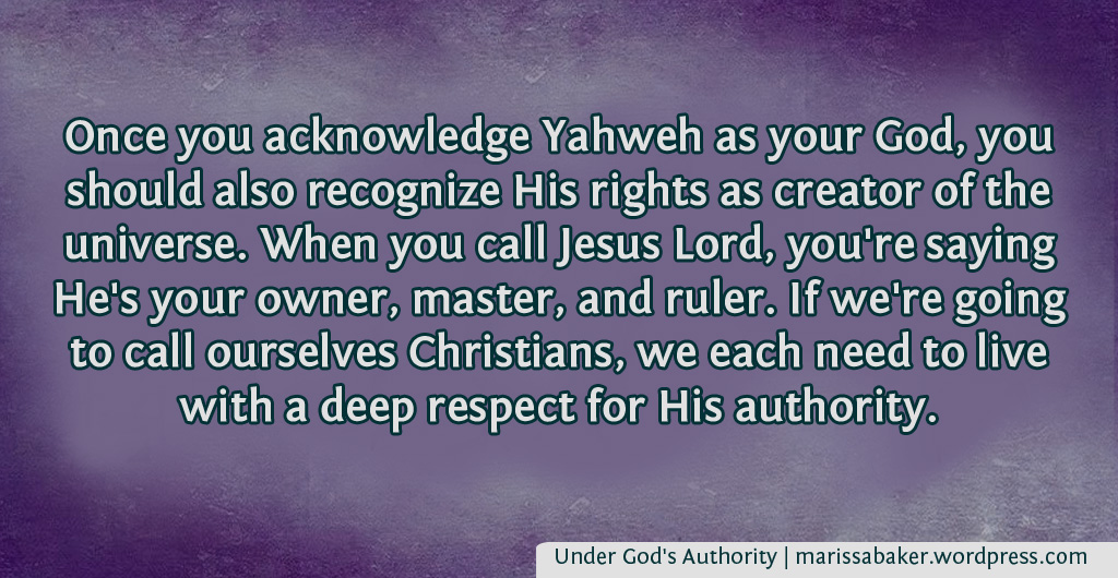 Under God's Authority | marissabaker.wordpress.com