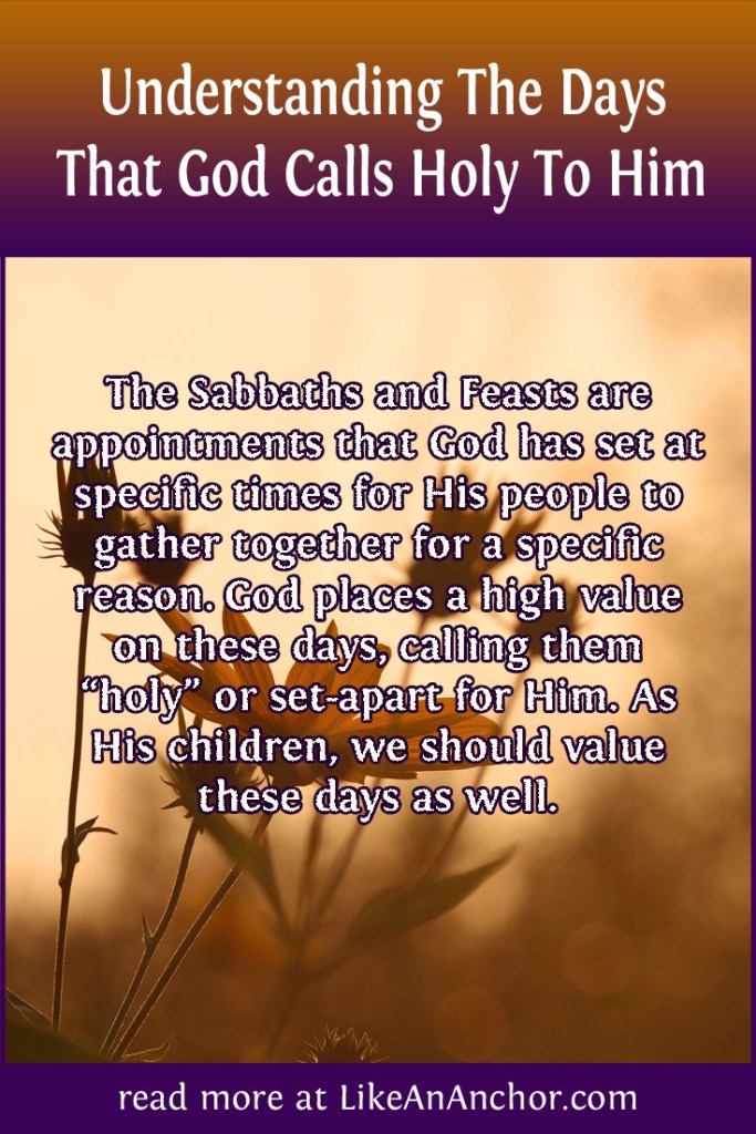Understanding The Days That God Calls Holy To Him | LikeAnAnchor.com
