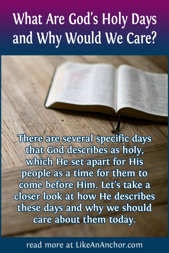 What Are God's Holy Days and Why Would We Care? | LikeAnAnchor.com