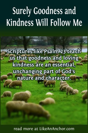 Surely Goodness and Kindness Will Follow Me | LikeAnAnchor.com