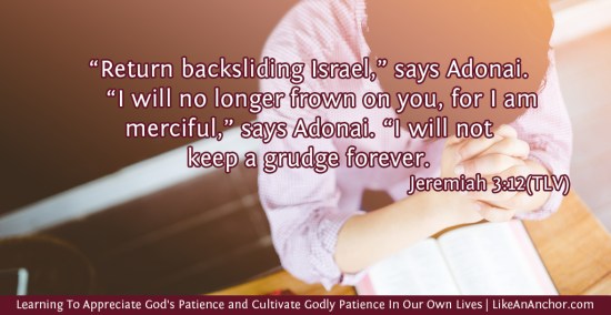 Learning To Appreciate God's Patience and Cultivate Godly Patience In Our Own Lives | LikeAnAnchor.com