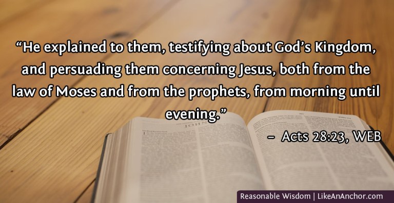 Reasonable Wisdom | LikeAnAnchor.com