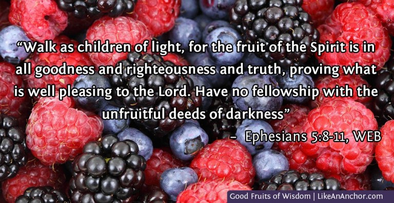 Good Fruits of Wisdom | LikeAnAnchor.com