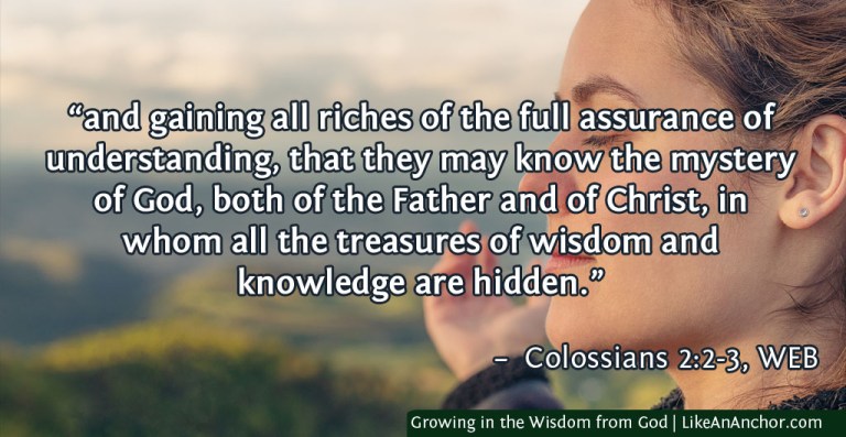 Growing in the Wisdom from God | LikeAnAnchor.com