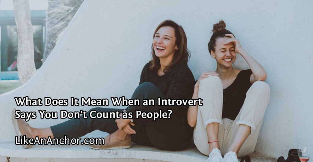 What Does It Mean When an Introvert Says You Don't Count as People? | LikeAnAnchor.com