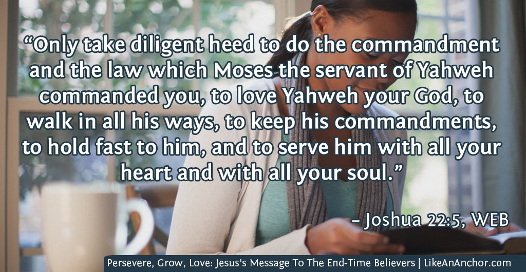 Persevere, Grow, Love: Jesus's Message To The End-Time Believers | LikeAnAnchor.com