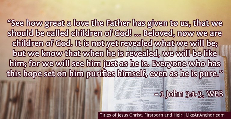 Titles of Jesus Christ: Firstborn and Heir | LikeAnAnchor.com