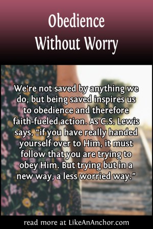 Obedience Without Worry | LikeAnAnchor.com