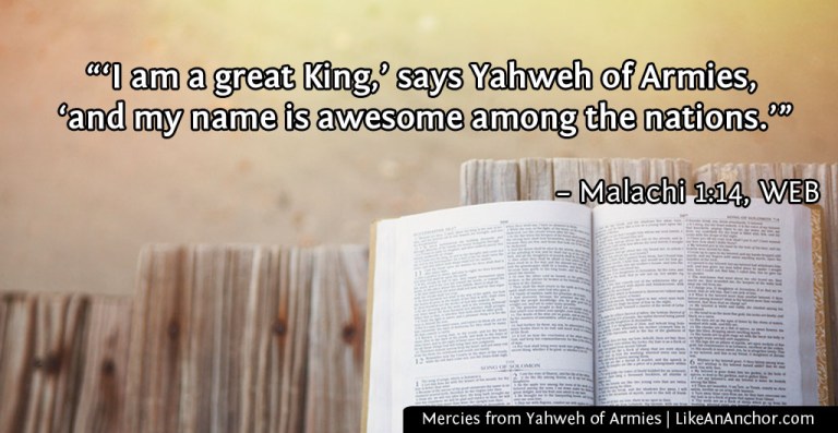Mercies from Yahweh of Armies | LikeAnAnchor.com