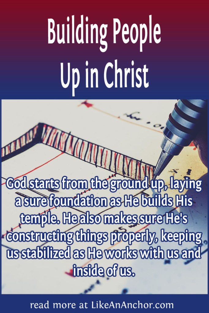 Image of a building plan sketched out with a pen, along with the blog's title text and the words "God starts from the ground up, laying a sure foundation as He builds His temple. He also makes sure He's
constructing things properly, keeping us stabilized as He works with us and inside of us."